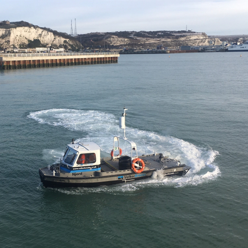Safety boat on the sea