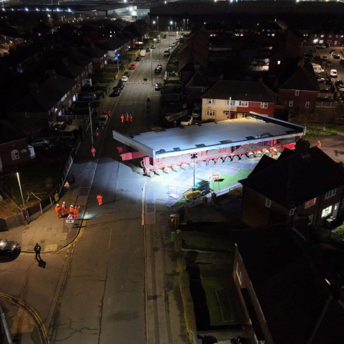 A bridge installation at Osmondthorpe Lane in Leeds 