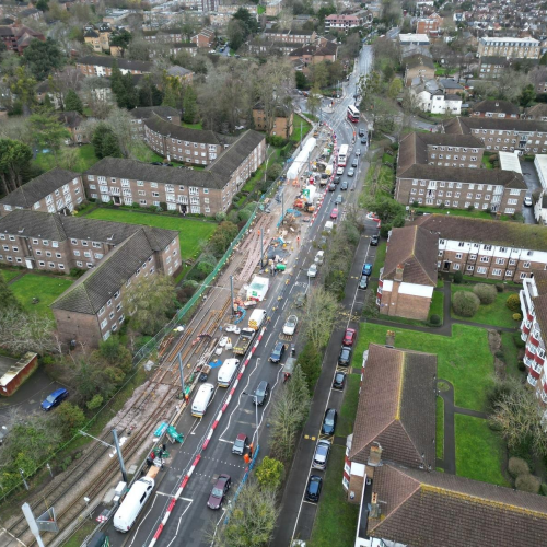 Arieal of Croydon Tram