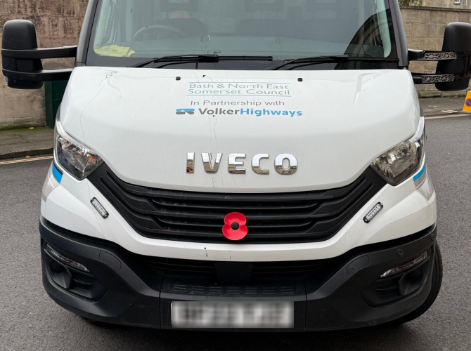 Remembrance event van