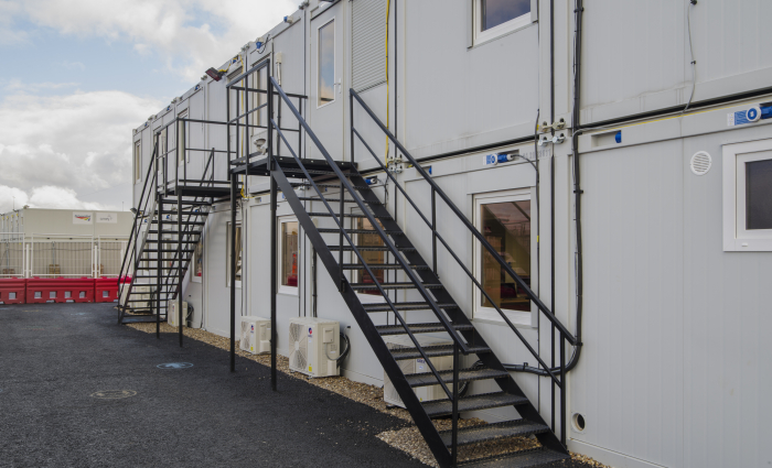 Double story accommodation cabin units with outer stairs