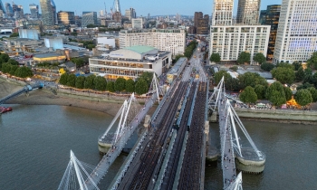 arieal of charing cross track works