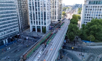 arieal of charing cross track works