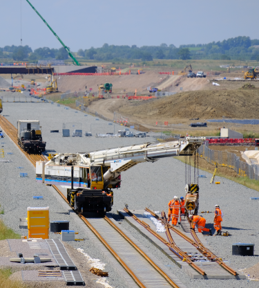 EWR Alliance track installation using a kirow crane in 2023