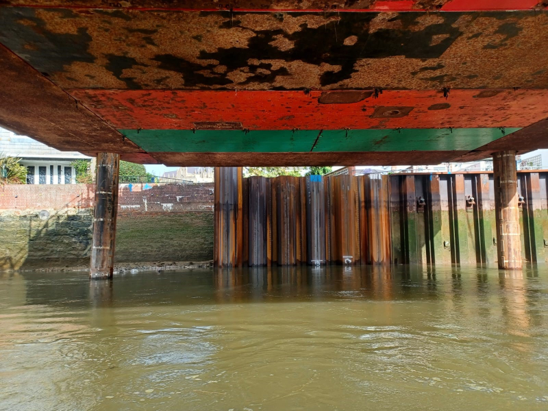 Piling at Tarrant Wharf.