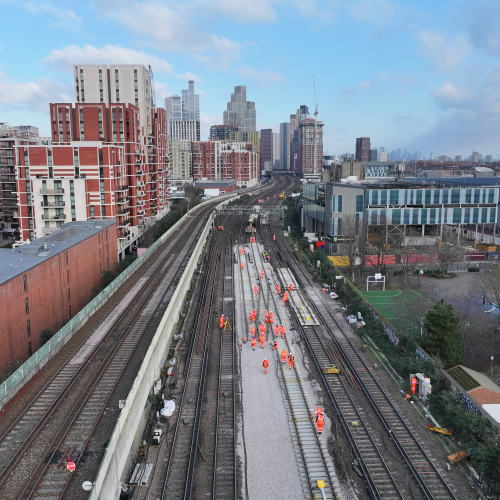 aerial image of track renewals at Queenstown Road