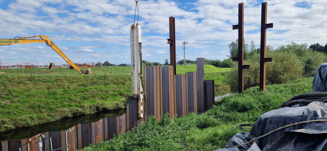 Piles in a field